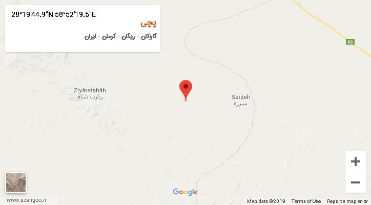 روستای پچی بر روی نقشه