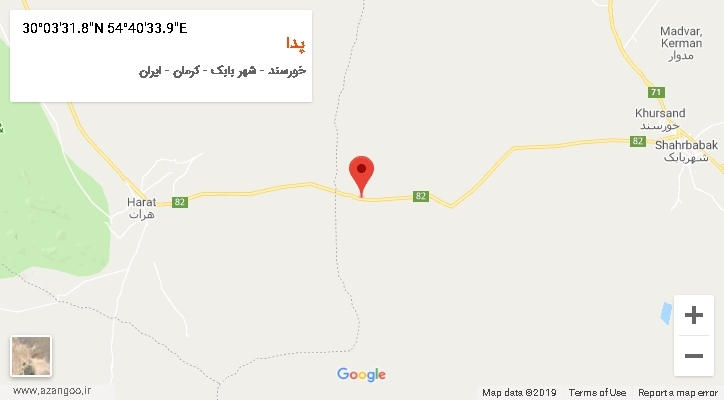 روستای پدا بر روی نقشه