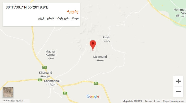روستای پدوییه بر روی نقشه