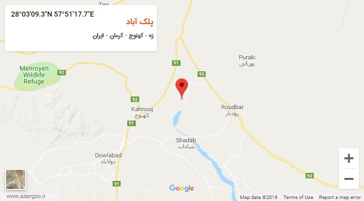 روستای پلک آباد بر روی نقشه