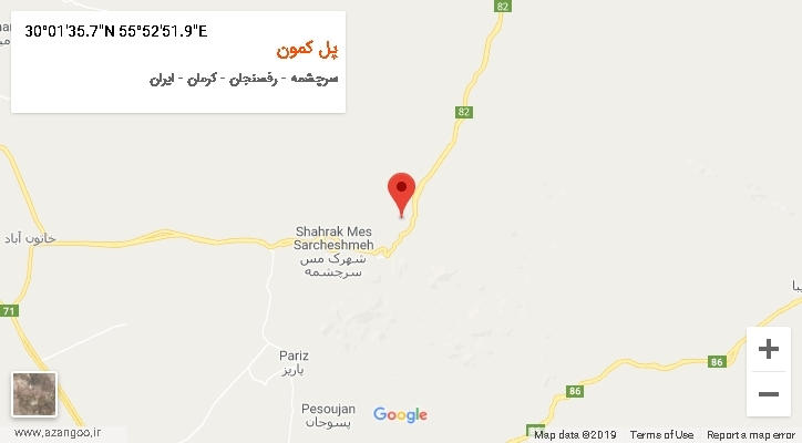 روستای پل کمون بر روی نقشه