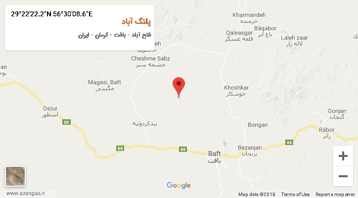 روستای پلنگ آباد بر روی نقشه