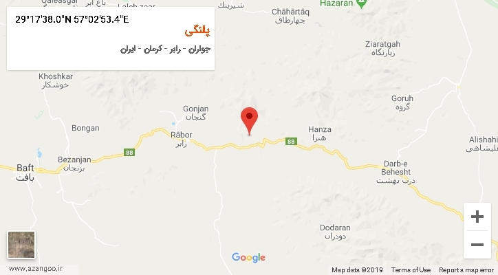 روستای پلنگی بر روی نقشه
