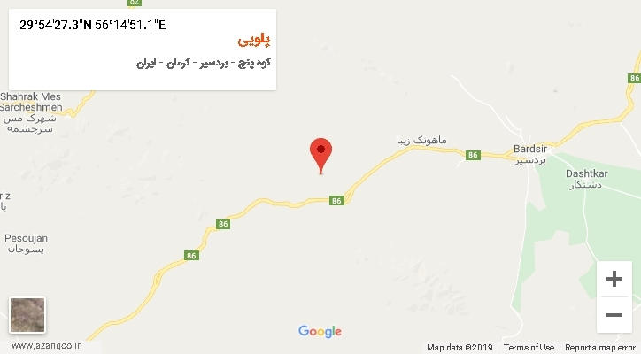 روستای پلویی بر روی نقشه
