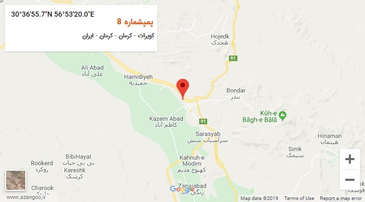 روستای پمپشماره 8 بر روی نقشه
