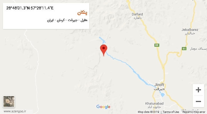 روستای پنکان بر روی نقشه