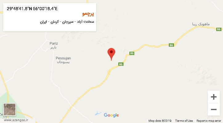 روستای پرچمو بر روی نقشه