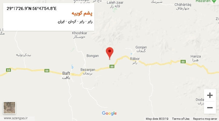 روستای پشم کوییه بر روی نقشه