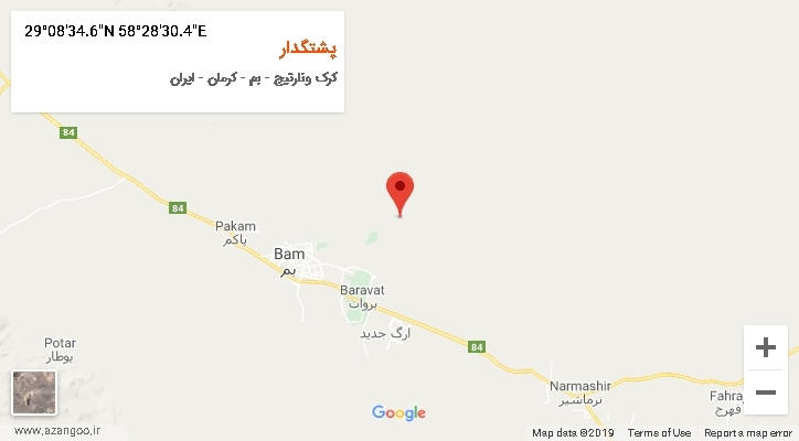 روستای پشتگدار بر روی نقشه