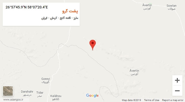 روستای پشت گرو بر روی نقشه
