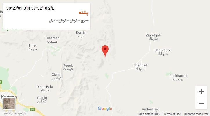 روستای پشته بر روی نقشه
