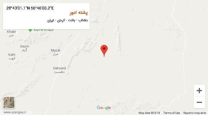 روستای پشته ادور بر روی نقشه