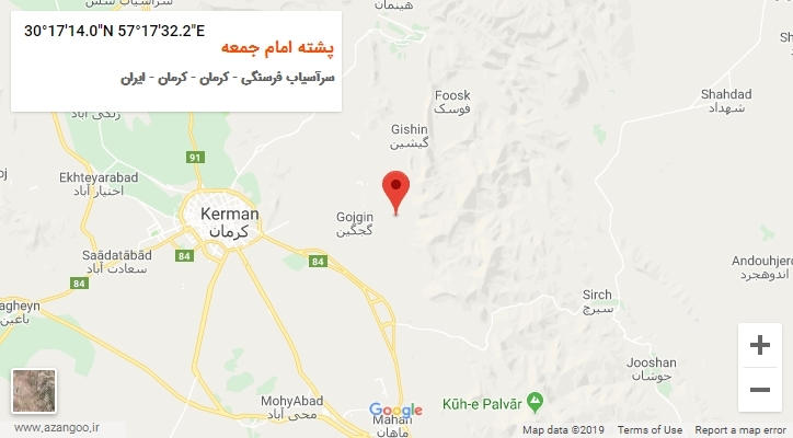 روستای پشته امام جمعه بر روی نقشه