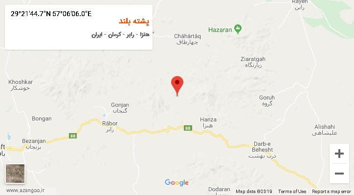 روستای پشته بلند بر روی نقشه