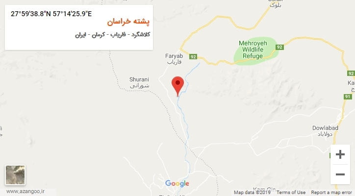 روستای پشته خراسان بر روی نقشه