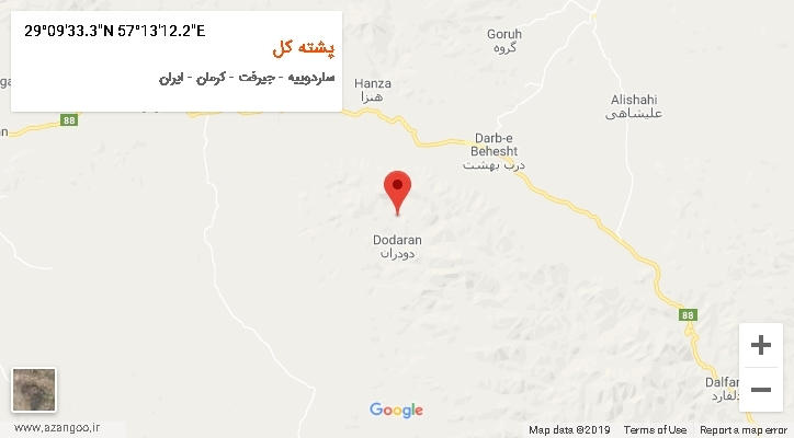 روستای پشته کل بر روی نقشه