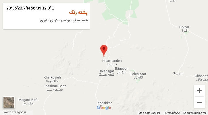 روستای پشته رنگ بر روی نقشه