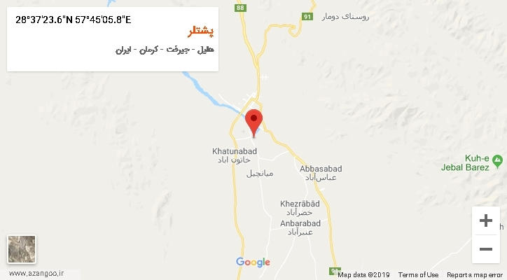 روستای پشتلر بر روی نقشه