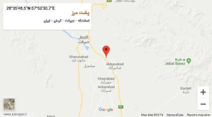 روستای پشت مرز بر روی نقشه