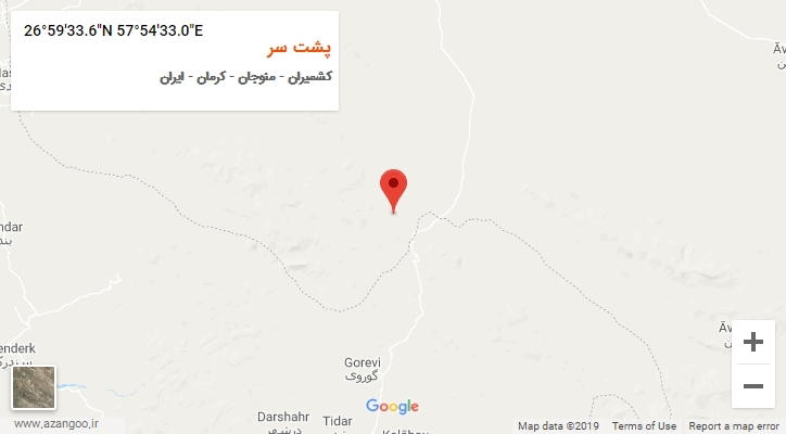 روستای پشت سر بر روی نقشه