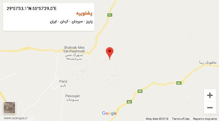 روستای پشتوییه بر روی نقشه
