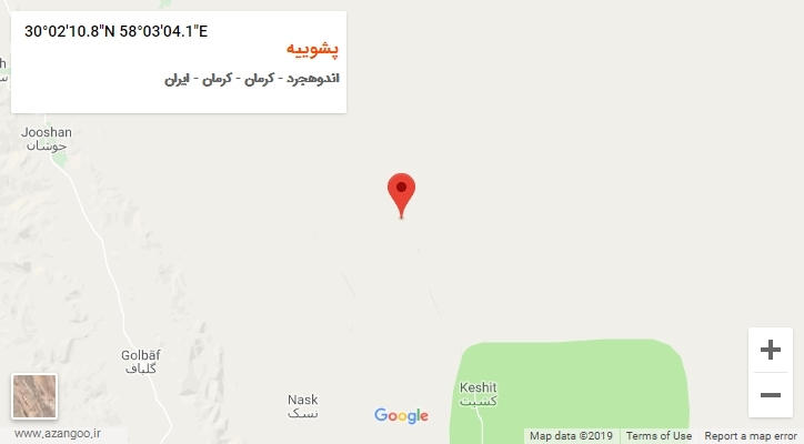 روستای پشوییه بر روی نقشه
