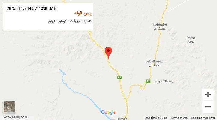 روستای پس قوله بر روی نقشه