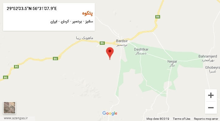 روستای پتکوه بر روی نقشه