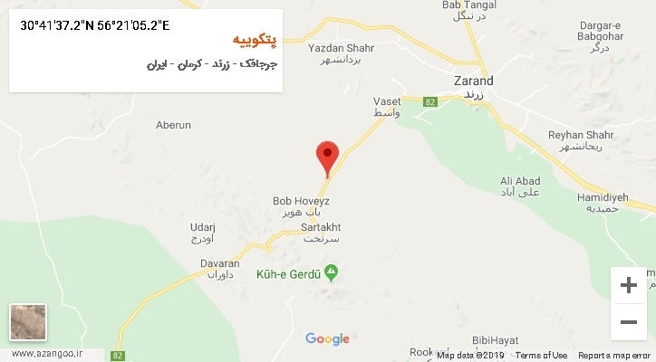 روستای پتکوییه بر روی نقشه