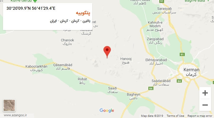 روستای پتکوییه بر روی نقشه