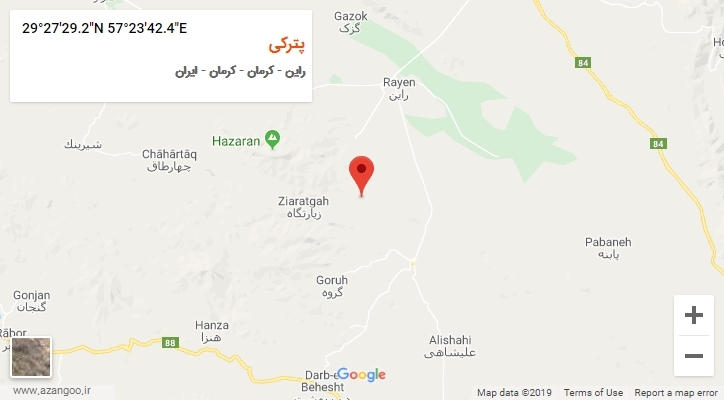 روستای پترکی بر روی نقشه