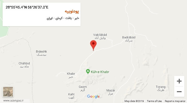 روستای پودنوییه بر روی نقشه