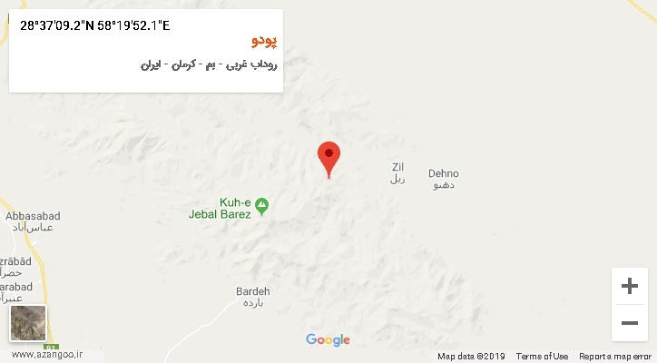 روستای پودو بر روی نقشه