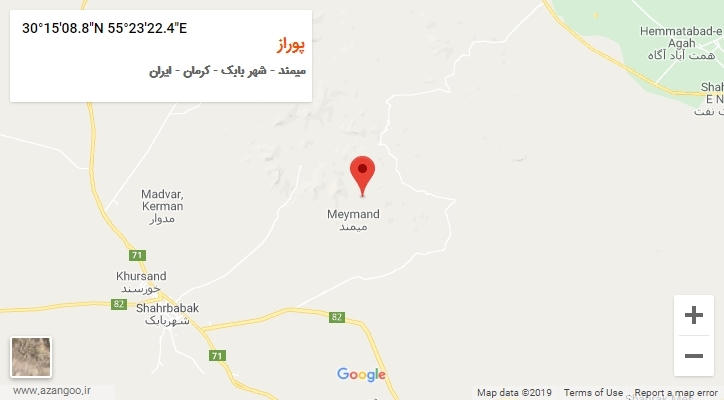 روستای پوراز بر روی نقشه