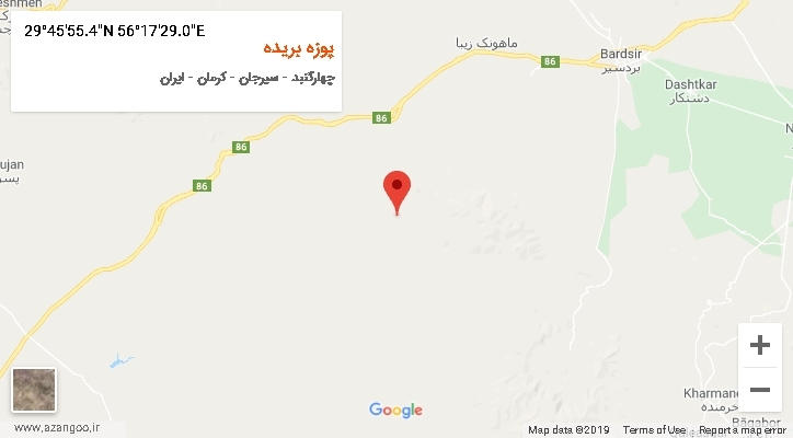 روستای پوزه بریده بر روی نقشه