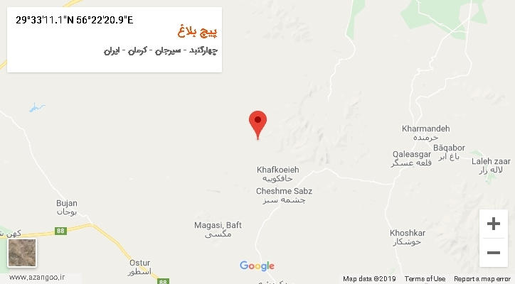 روستای پیچ بلاغ بر روی نقشه
