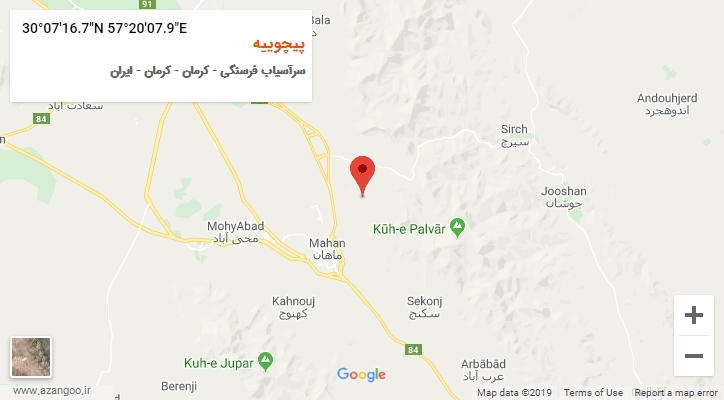روستای پیچوییه بر روی نقشه