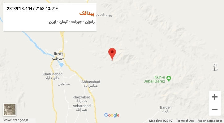 روستای پیدافک بر روی نقشه