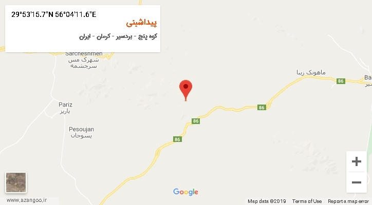 روستای پیداشبنی بر روی نقشه