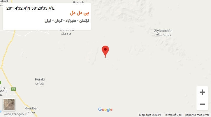 روستای پی دل دل بر روی نقشه