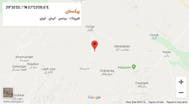 روستای پیکستان بر روی نقشه