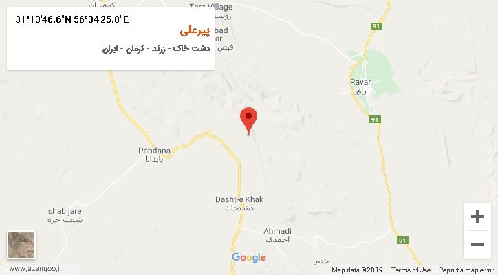 روستای پیرعلی بر روی نقشه