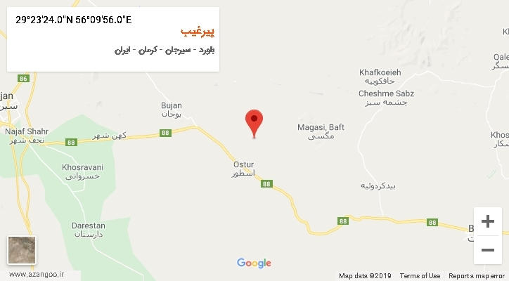 روستای پیرغیب بر روی نقشه