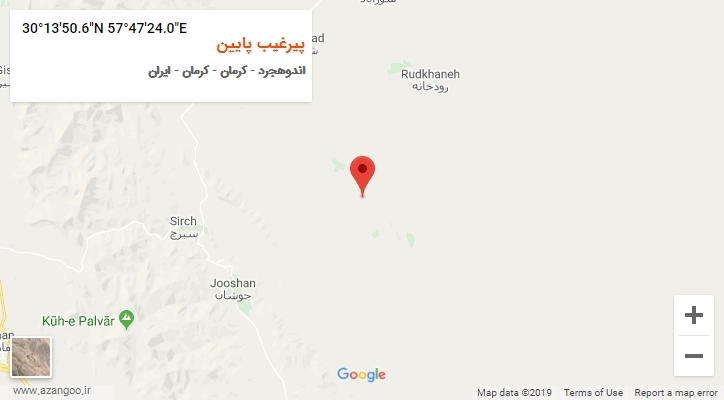 روستای پیرغیب پایین بر روی نقشه