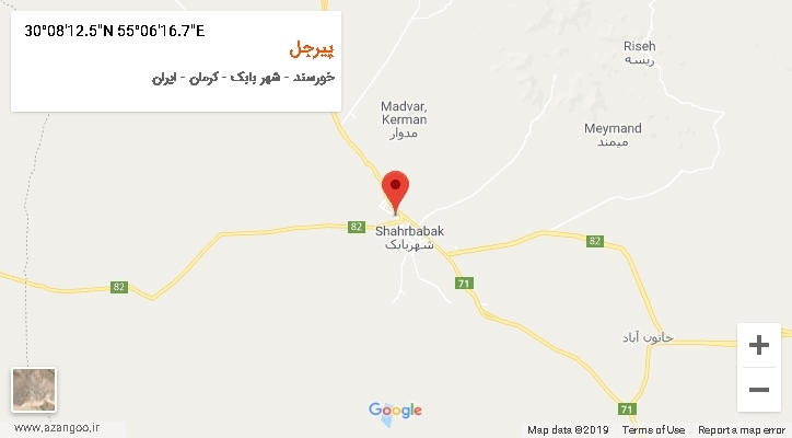 روستای پیرجل بر روی نقشه