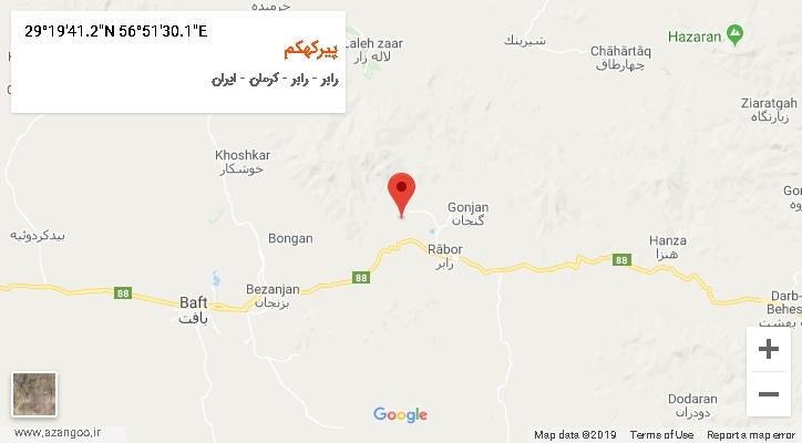 روستای پیرکهکم بر روی نقشه