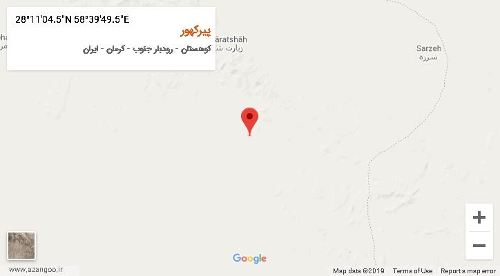 روستای پیرکهور بر روی نقشه