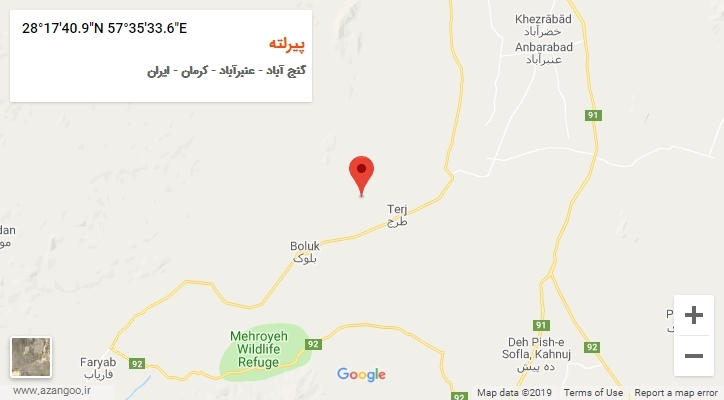 روستای پیرلته بر روی نقشه