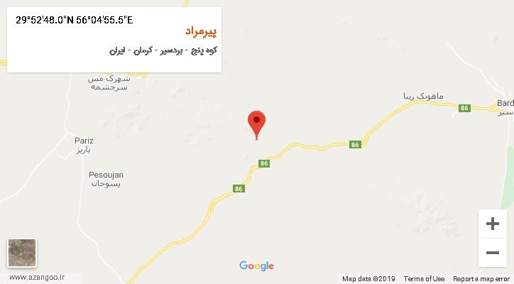 روستای پیرمراد بر روی نقشه