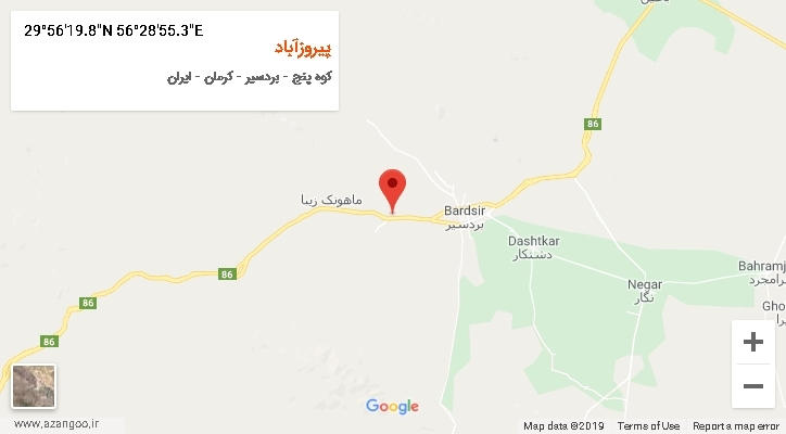 روستای پیروزآباد بر روی نقشه
